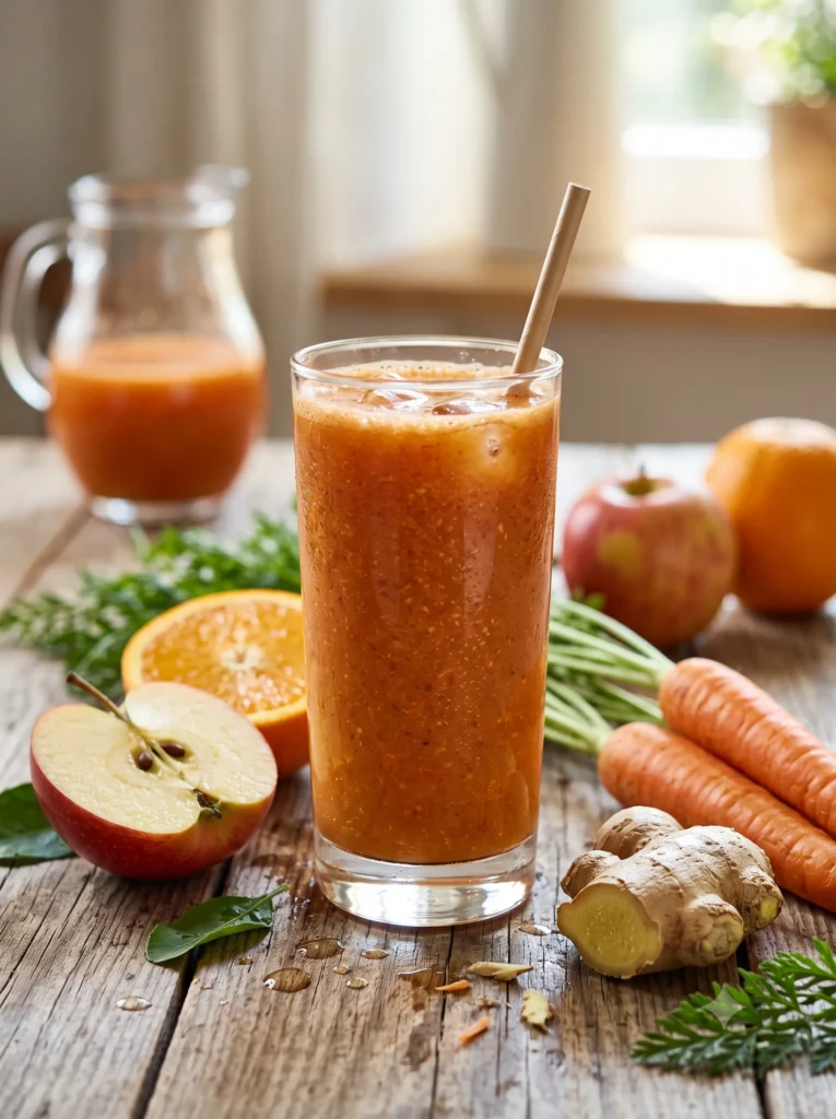 Orange-apple-carrot & ginger Juice